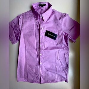 Spring & Gege Lavender Purple Short Sleeve Button Down Shirt Size 9-10 y…